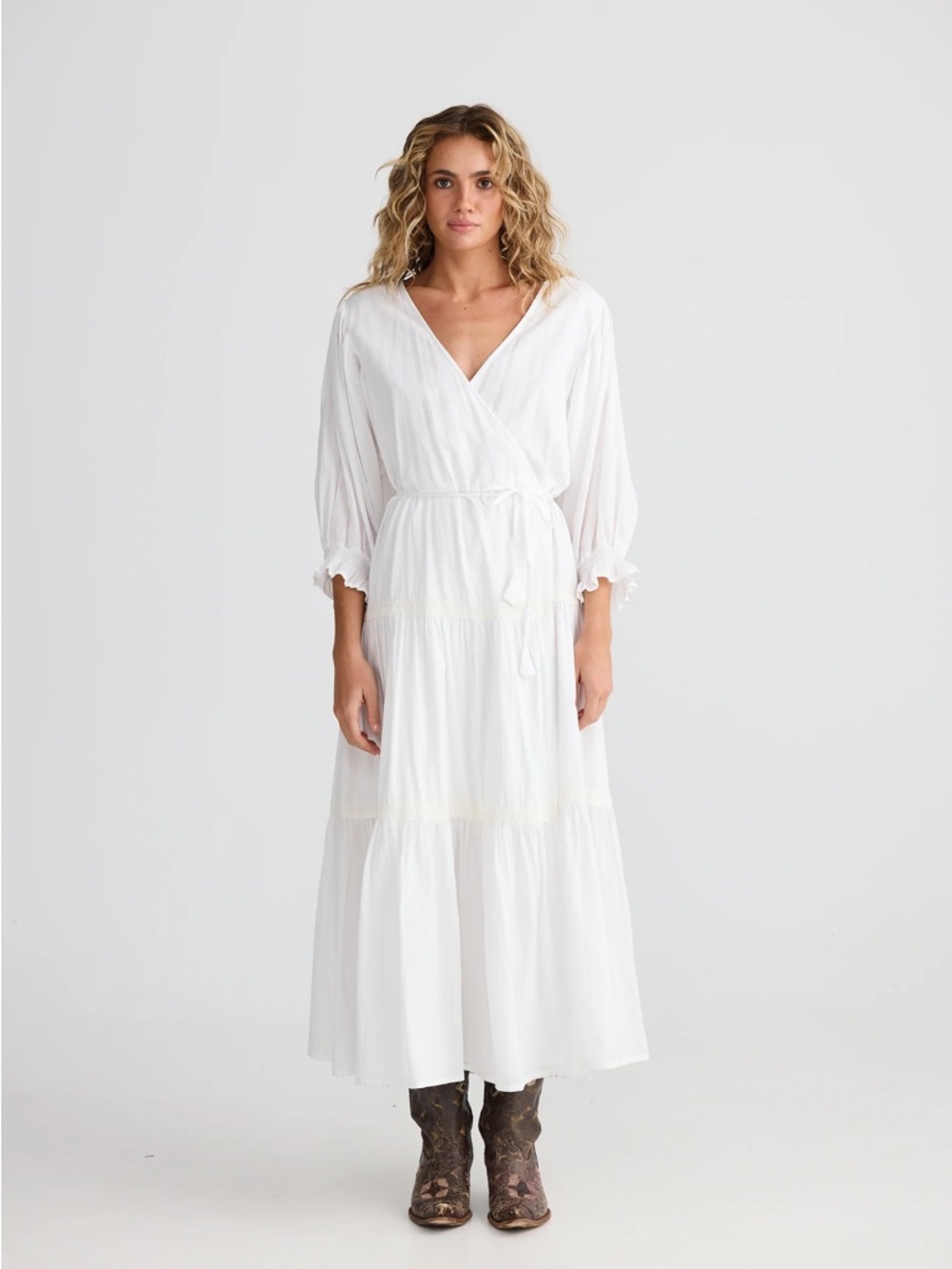 NWT Talisman Lunar Wrap White Maxi Dress